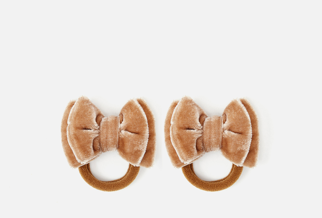 

бантики на резинках для волос БАБУШКИНЫ СВЯЗИ, Бежевые бархатные 2 шт