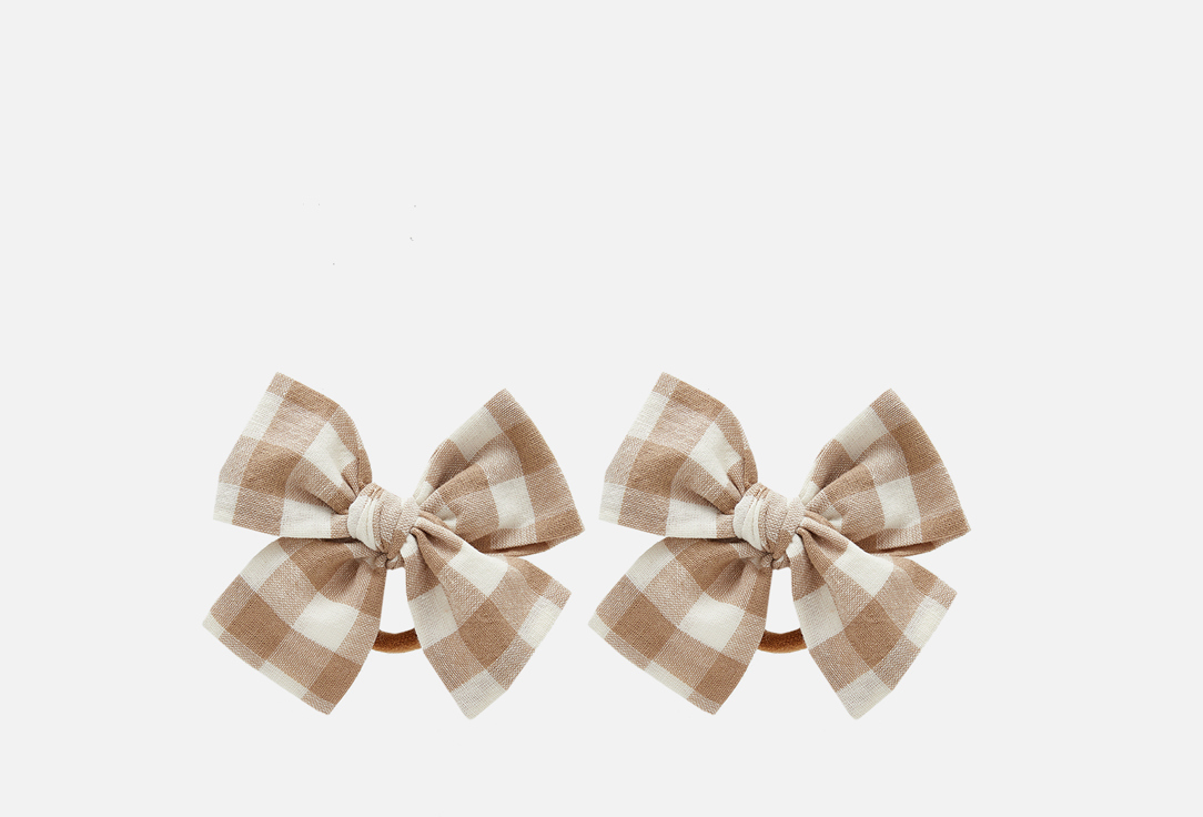 Изображение товара Бантики на резинках для волос Бабушкины Связи Бежевая клеточка