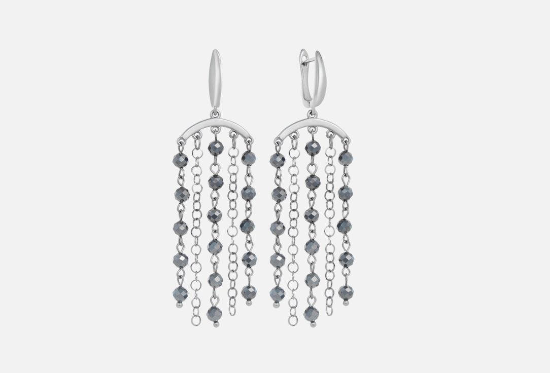 Изображение товара Серьги Волна с подвесками и марказитом, легкие, для женщин, 67 мм