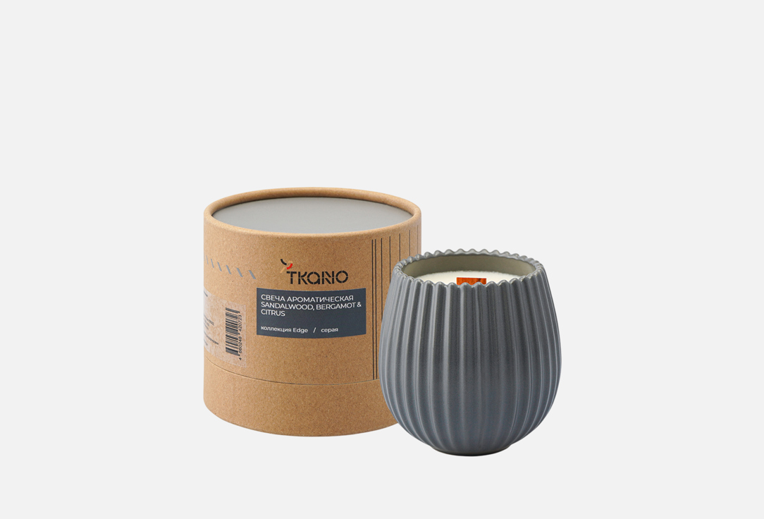 

Аромасвеча TKANO, Белый, Sandalwood, Bergamot & Citrus, серый 400 г