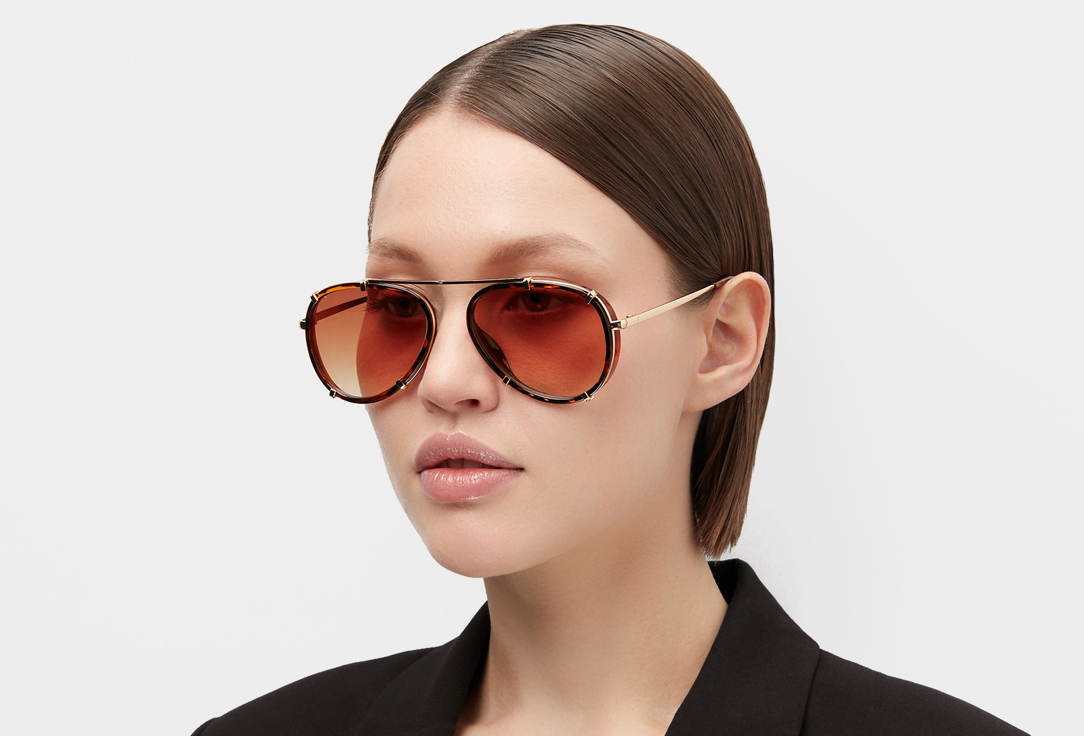 Изображение товара Очки авиаторы RUXARA какао стильные солнцезащитные женские