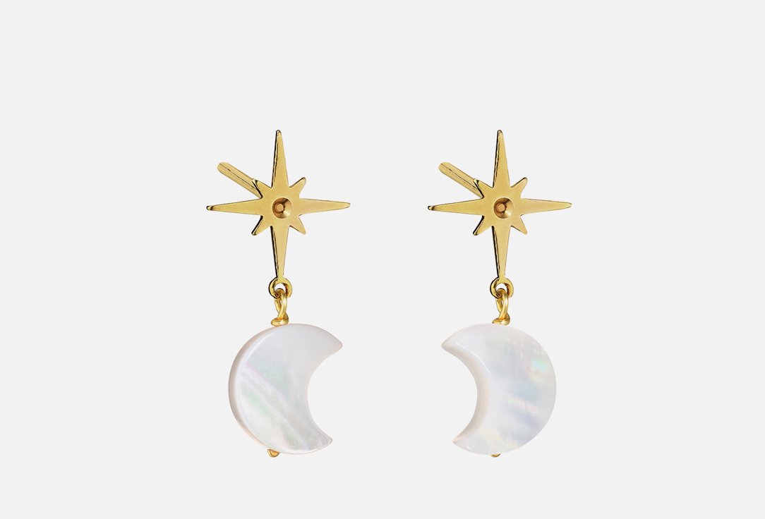 Изображение товара Серьги AUDEO ЗВЁЗДОЧКИ С ЛУННИЦАМИ ИЗ ПЕРЛАМУТРА