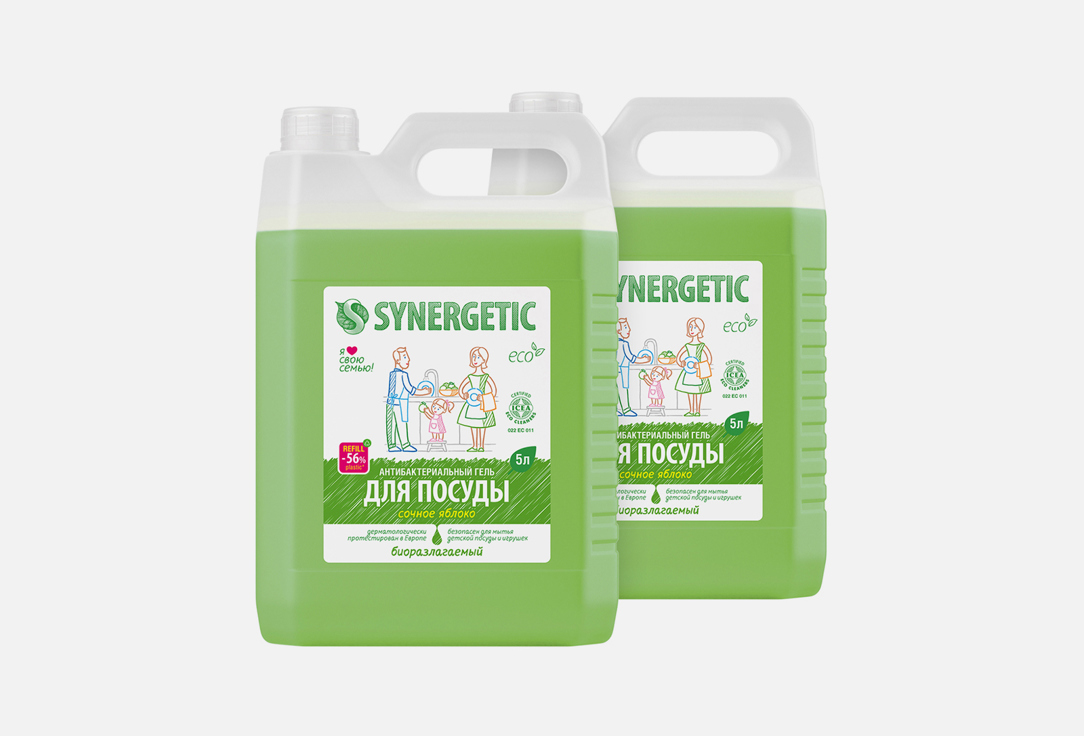 

Средство для мытья посуды и детских игрушек SYNERGETIC, Яблоко 2 шт