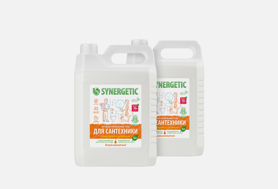 Набор SYNERGETIC Средство биоразлагаемое для мытья сантехники 5 в 1, 5л Synergetic Набор SYNERGETIC Средство биоразлагаемое для мытья сантехники 5 в 1, 5л 