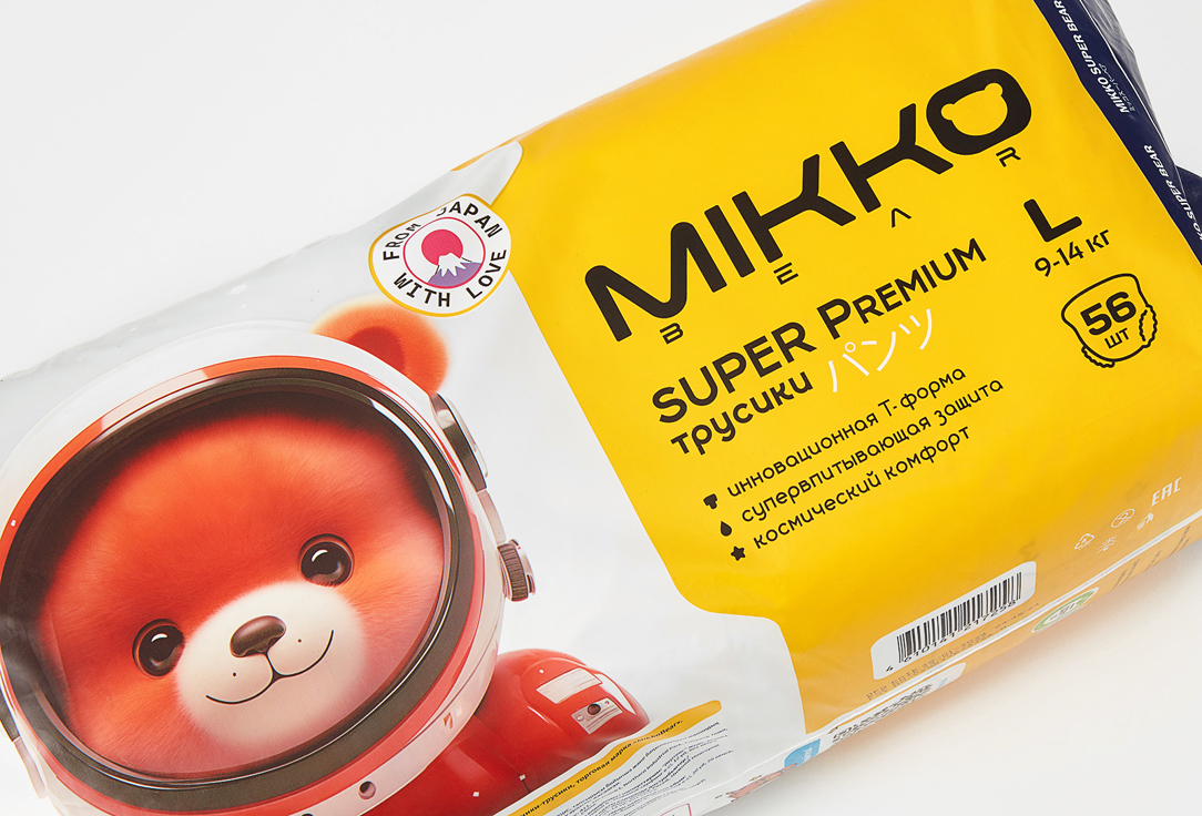 Подгузники-трусики для детей Mikko bear Super Premium L (9-14 kg) 