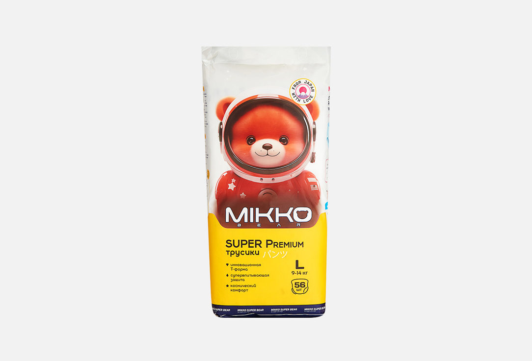Изображение товара Подгузники трусики Mikko bear Super Premium L 9-14 кг для маленьких детей