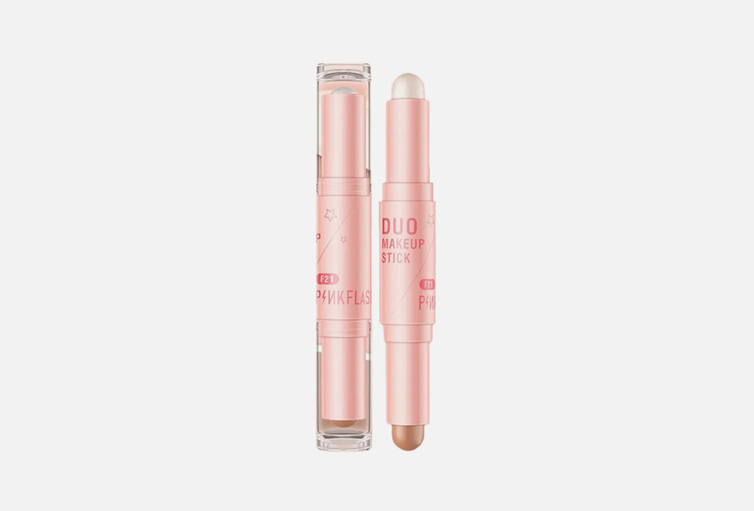 Мультистик для контуринга лица Pink Flash Duo Makeup Stick 01, Золотисто-жемчужный, карамель