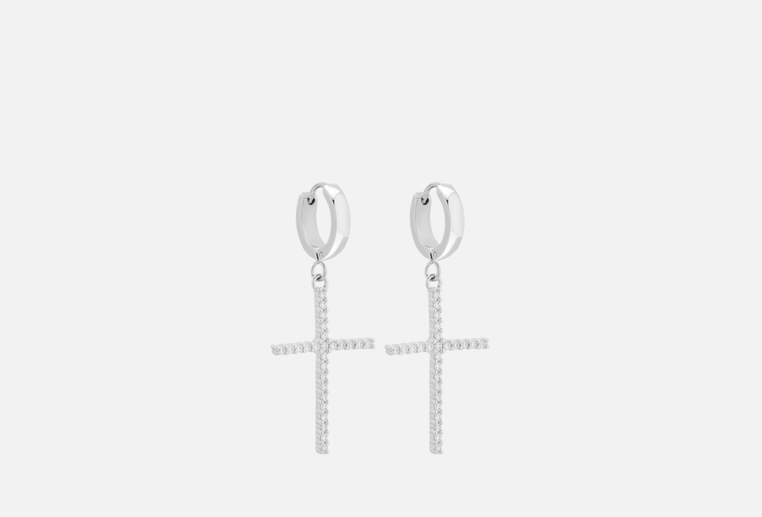 Cross Earrings Grand Silver 2 шт