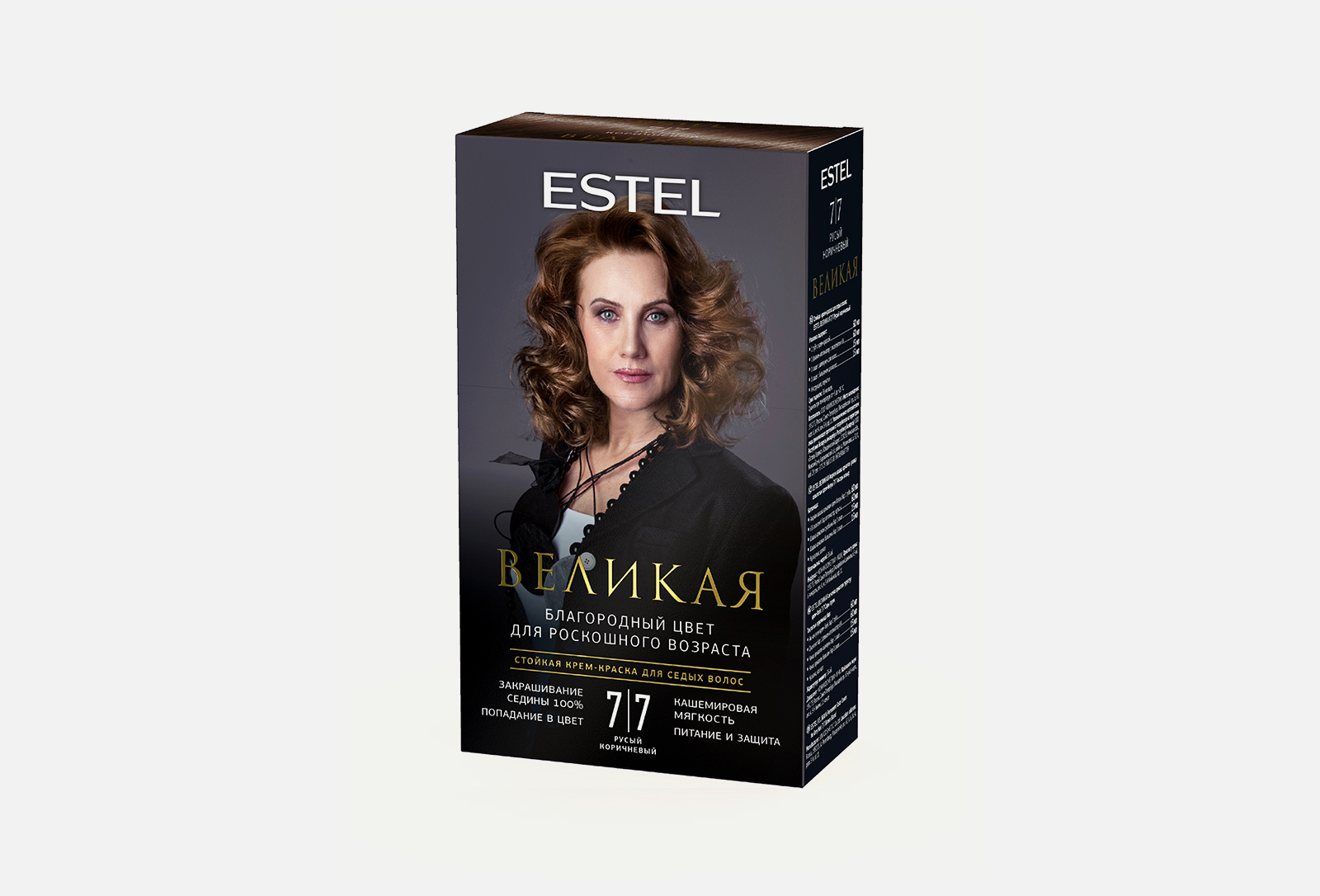 ESTEL Стойкая крем-краска для седых волос ВЕЛИКАЯ 7/7 русый коричневый ...