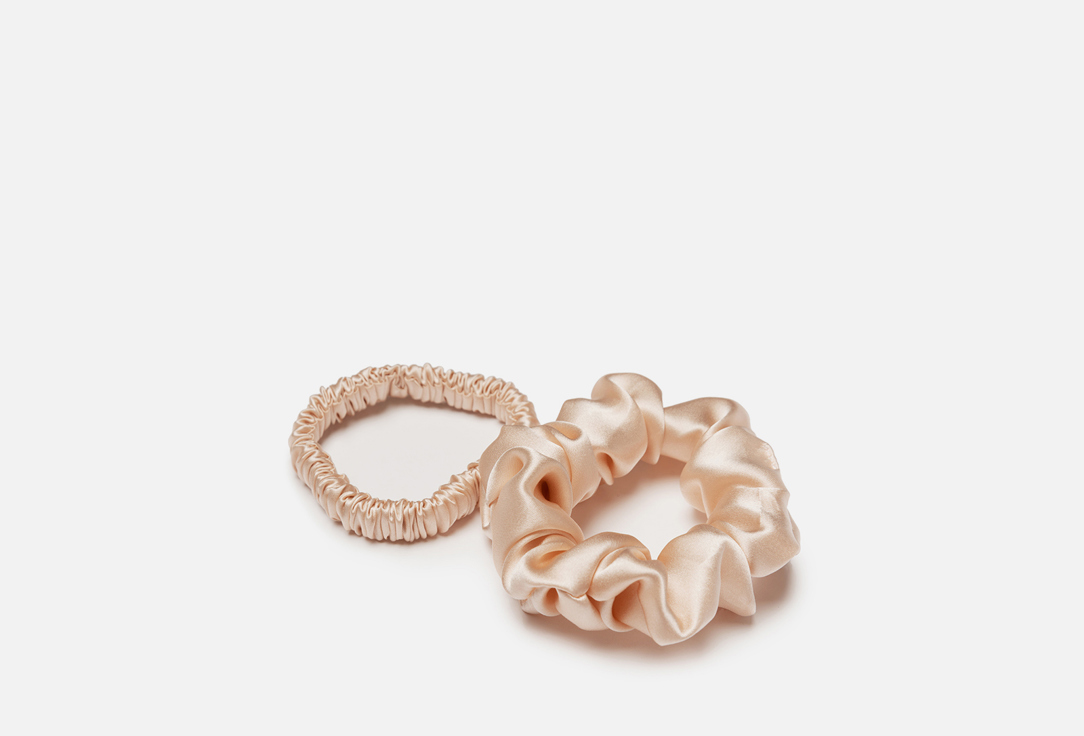 Изображение товара Набор шелковых резинок для волос silk lovers Mini-Standart Бежевый