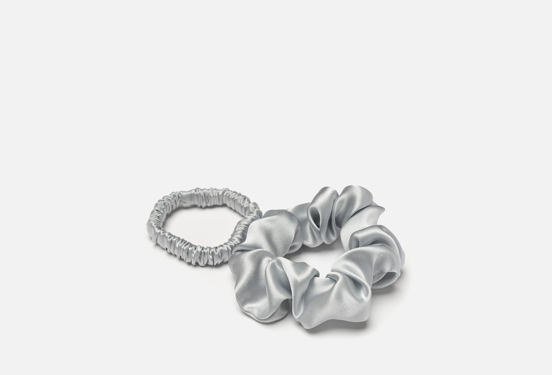 

Набор шелковых резинок для волос SILK LOVERS, Mini-Standart Серебро 2 шт