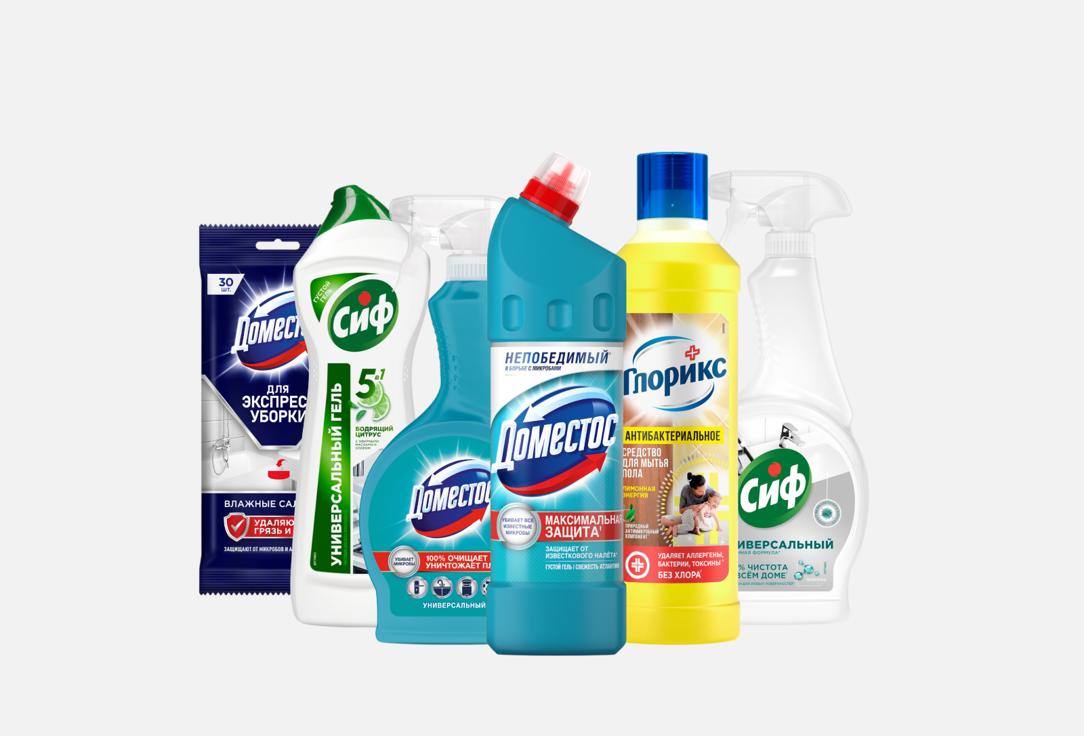 Изображение товара Комплект моющих средств Domestos, Cif, Glorix 6в1 для уборки дома