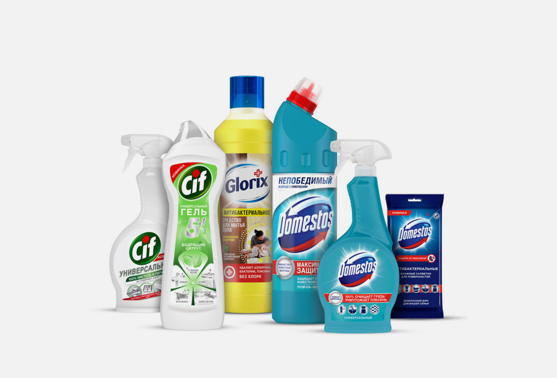 Изображение товара Набор моющих средств Доместос Glorix Antivirus