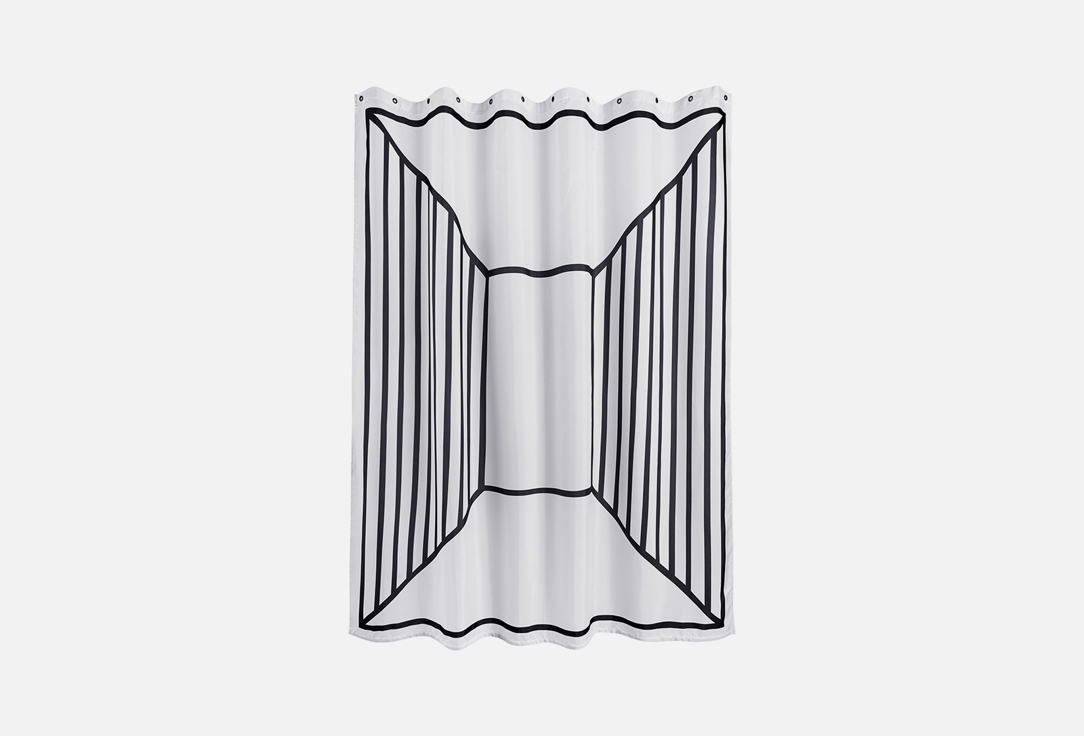 Занавеска (штора) для ванной комнаты Moroshka Grafica, black/white 