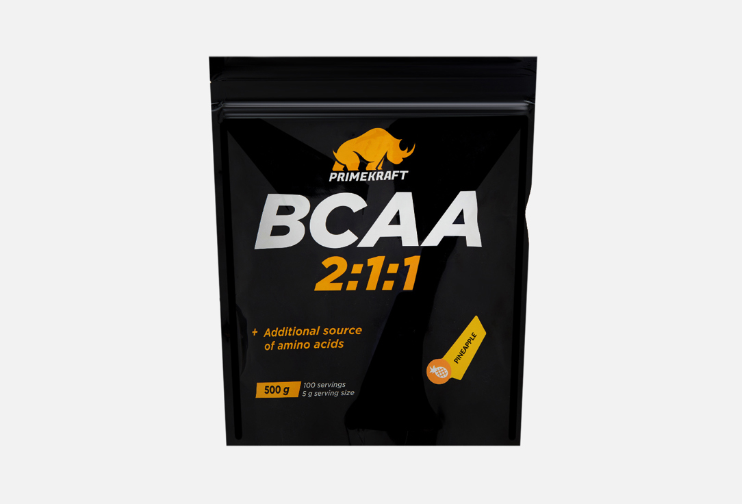 Изображение товара BCAA Prime Kraft L-валин, L-изолейцин со вкусом ананаса 500 г спортивное питание
