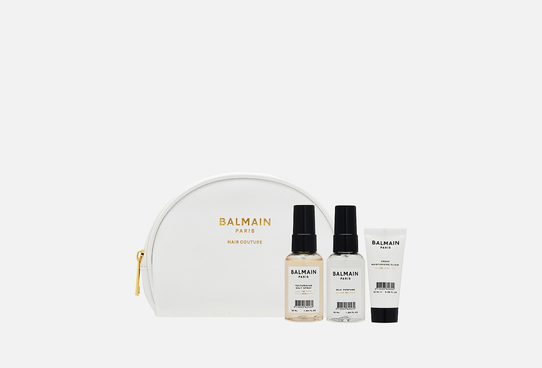 Набор стайлинговых средств для волос BALMAIN PARIS HAIR COUTURE White Cosmetic Styling Bag 3 шт