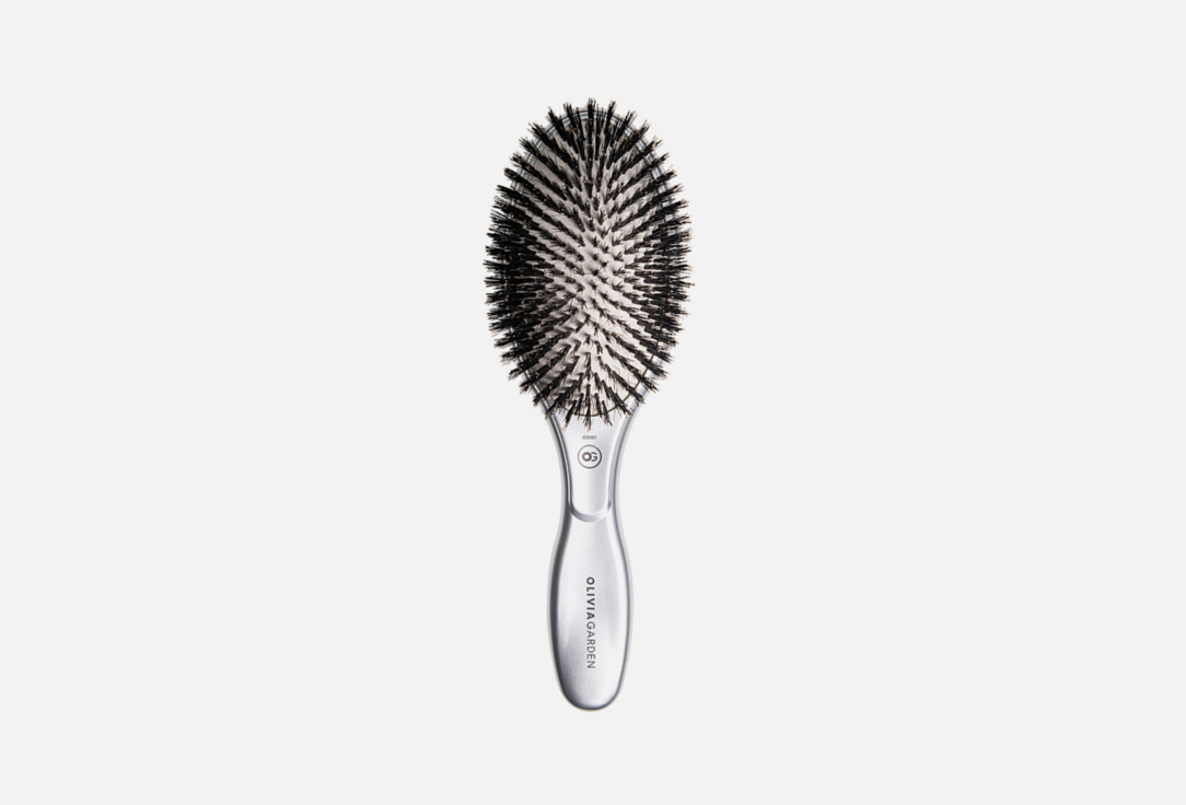 Щетка для волос  Olivia Garden  EXPERT CARE OVAL Boar Bristles Silver  