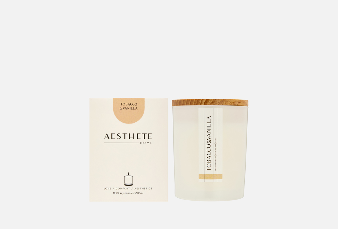 

Свеча ароматическая AESTHETE HOME, Белый, Tobacco & Vanilla 250 мл