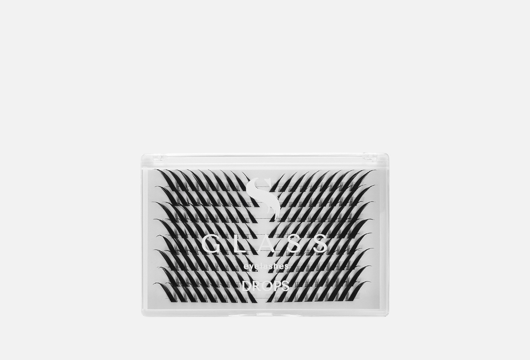 

Пучковые ресницы лучи с наклоном GLASS EYELASHES, Черный, Individual eyelashes drops 8-16 mm mix 144 шт