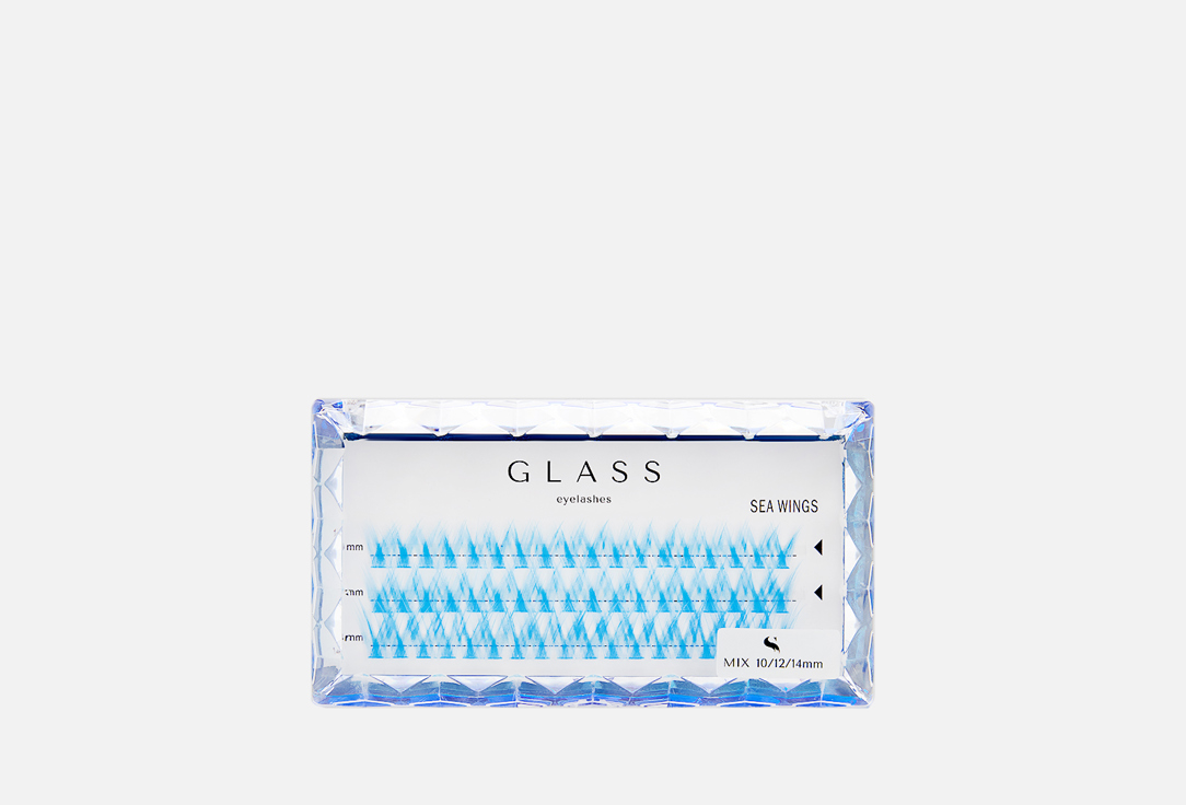 GLASS EYELASHES Ресницы-крылья Sea Широкое основание Микс 10-14мм