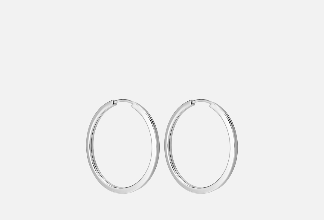 Изображение товара Серьги серебряные Tosya конго квадратный профиль D 2,5 см