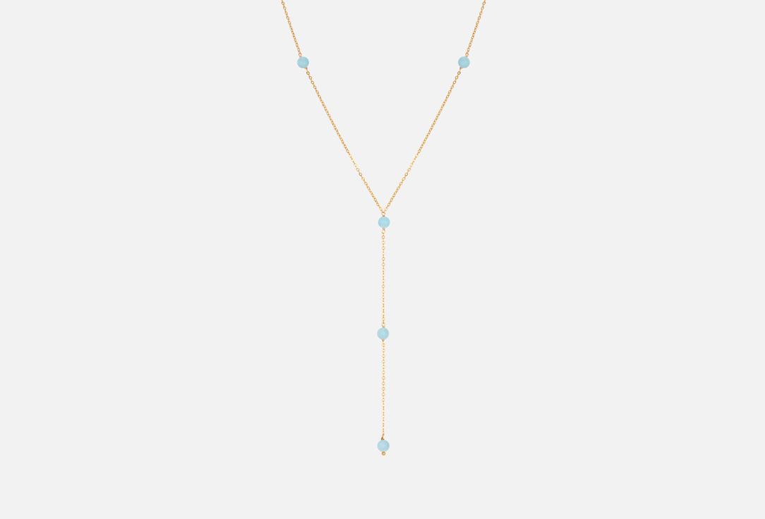 Изображение товара Сотуар MORZA с аквамарином (5 бусин) золотистый