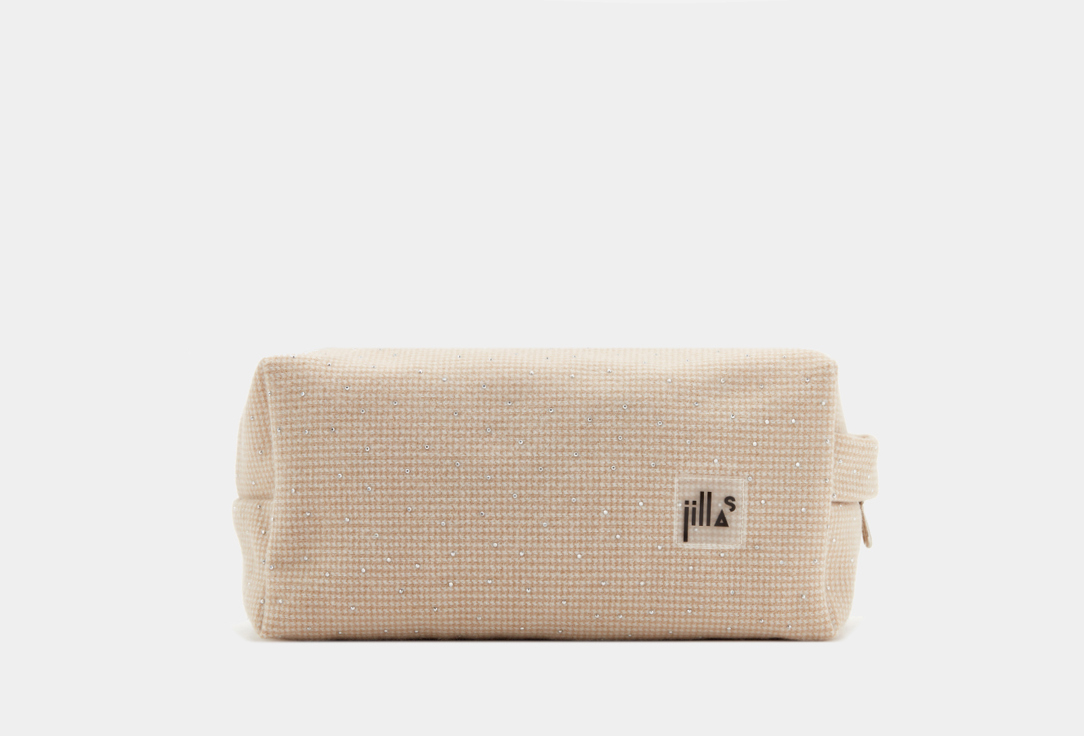 Изображение товара Косметичка со стразами jillas бежевая для косметических принадлежностей