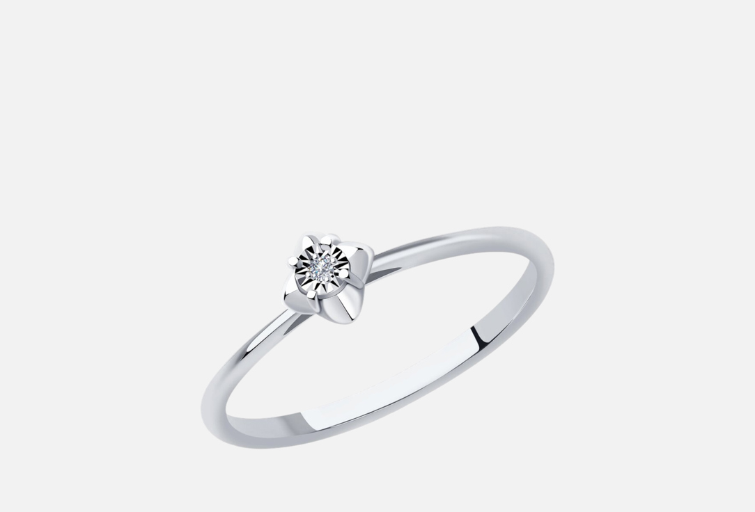 Изображение товара Кольцо из белого золота с бриллиантом 585 пробы для женщин SOKOLOV