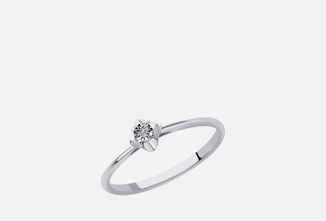 Изображение товара Кольцо из белого золота с бриллиантом 585 пробы для женщин SOKOLOV