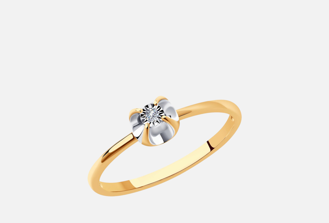 Изображение товара Золотое кольцо с бриллиантом SOKOLOV 585 пробы