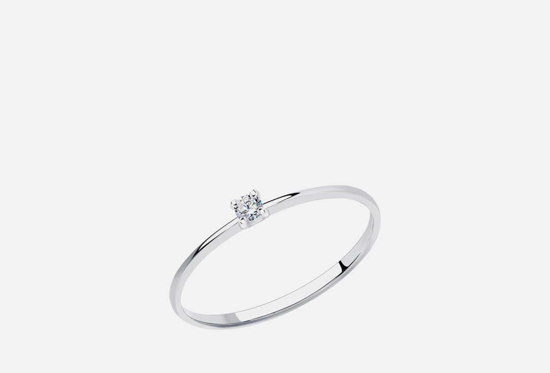 Изображение товара Кольцо из белого золота с бриллиантом SOKOLOV 585 проба 1012252-3 18 размер