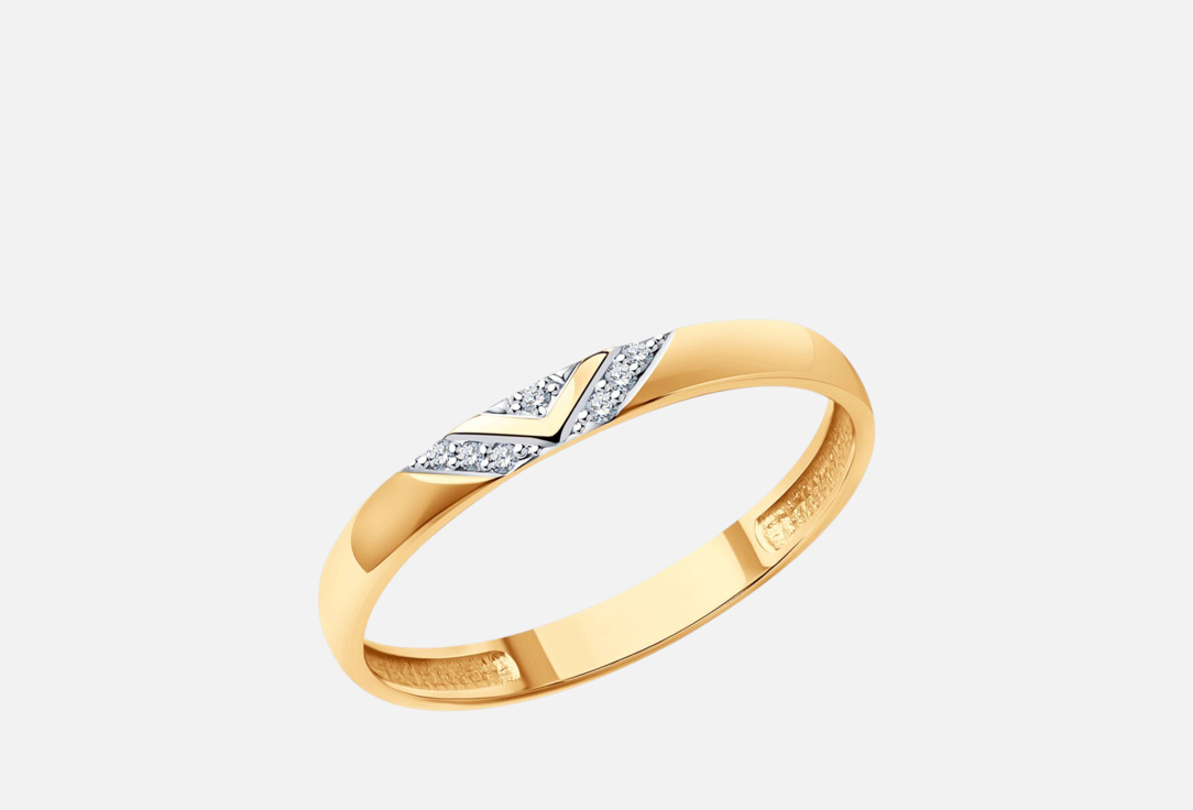 Изображение товара Обручальное кольцо из красного золота с бриллиантами 585 пробы SOKOLOV