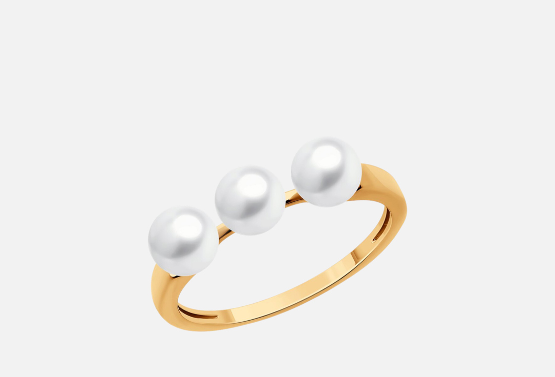 Изображение товара Красное золото кольцо с жемчугом 585 пробы SOKOLOV для женщин