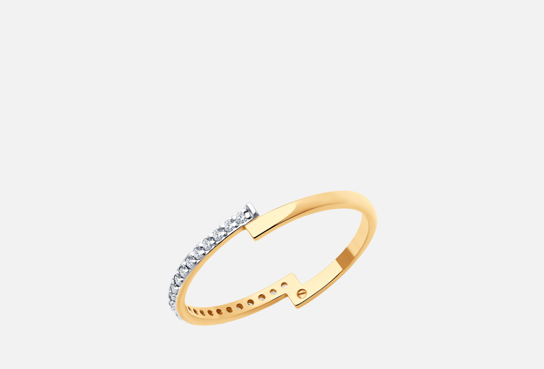 Изображение товара Золотое кольцо SOKOLOV с фианитами проба 585 для женщин