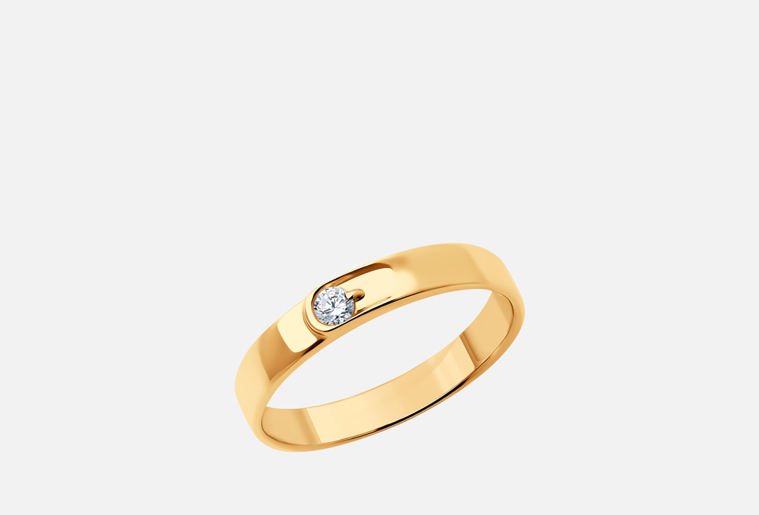 Изображение товара Кольцо из красного золота с фианитом пробы 585 для женщин