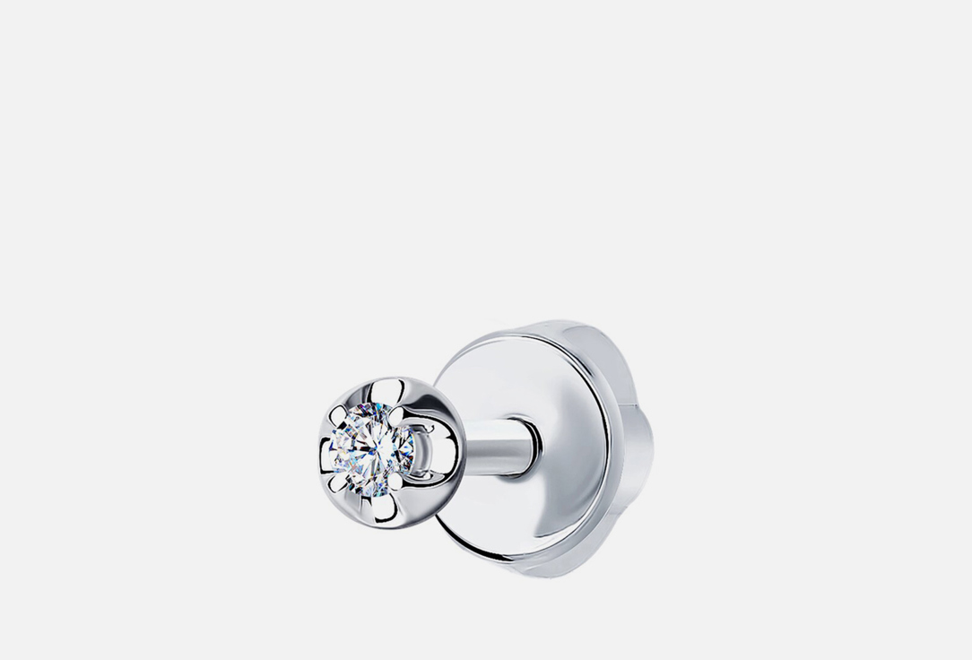 Изображение товара Золотая серьга с бриллиантом SOKOLOV 585 пробы белое золото