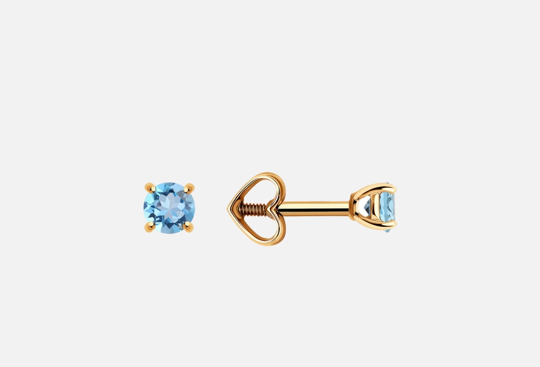 Серьги золотые DIAMANT Топаз