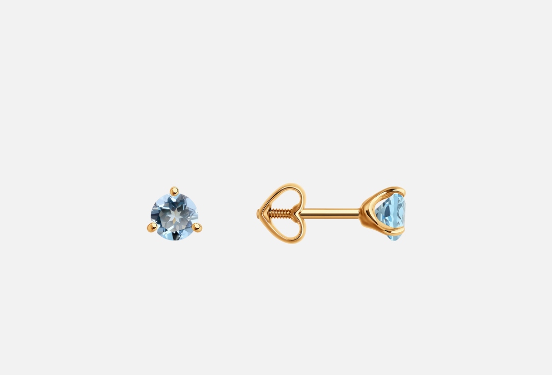 Серьги золотые DIAMANT Топаз