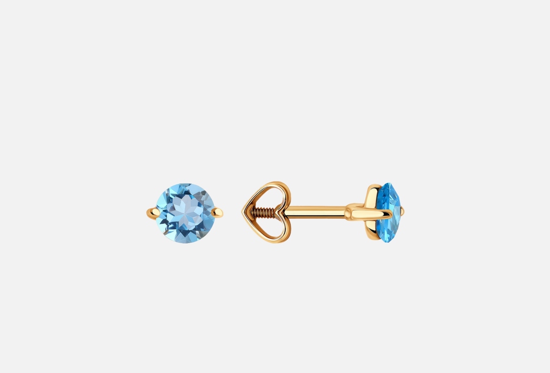 Серьги золотые DIAMANT Топаз