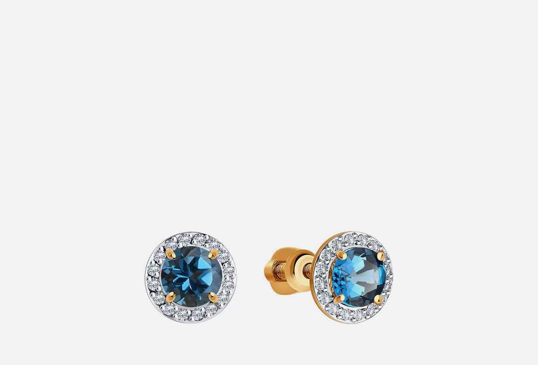 Изображение товара Серьги золотые SOKOLOV с лондон топазами и фианитами