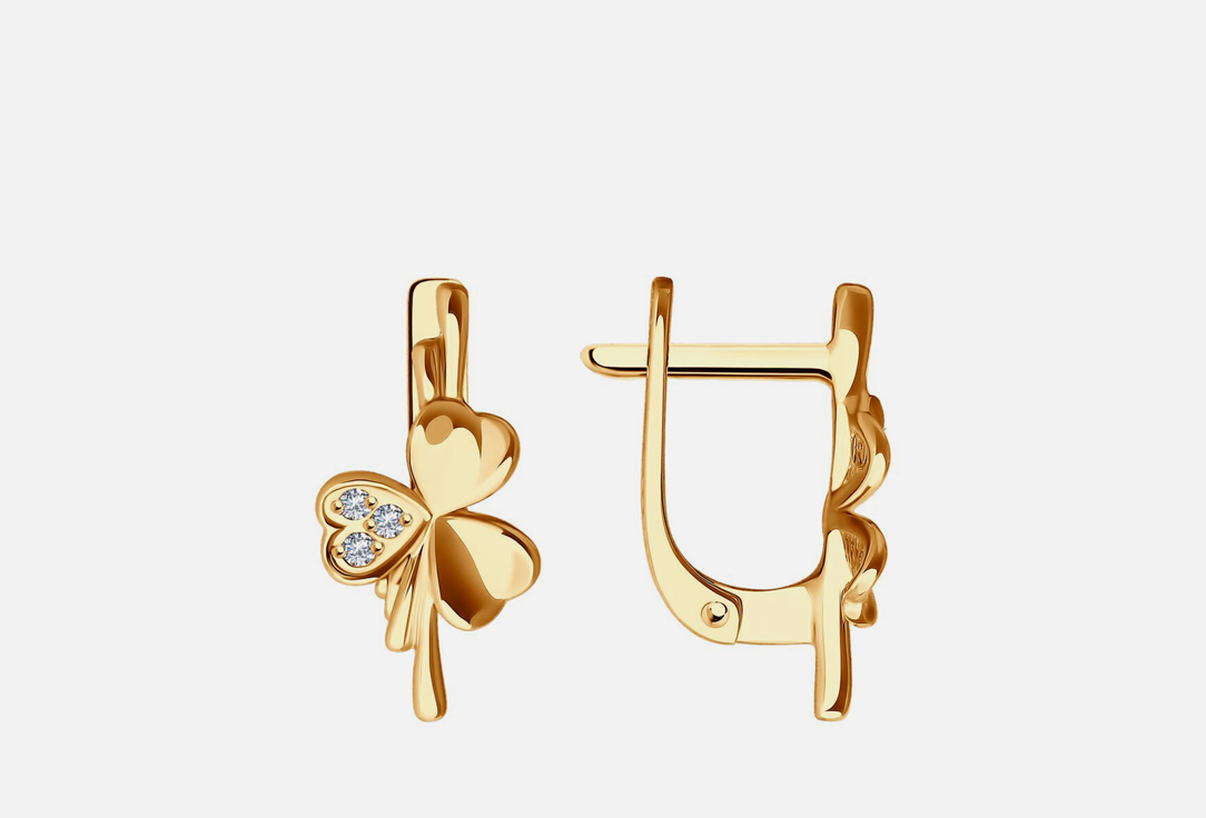 Изображение товара Золотые серьги SOKOLOV с фианитами 585 пробы, круглой формы