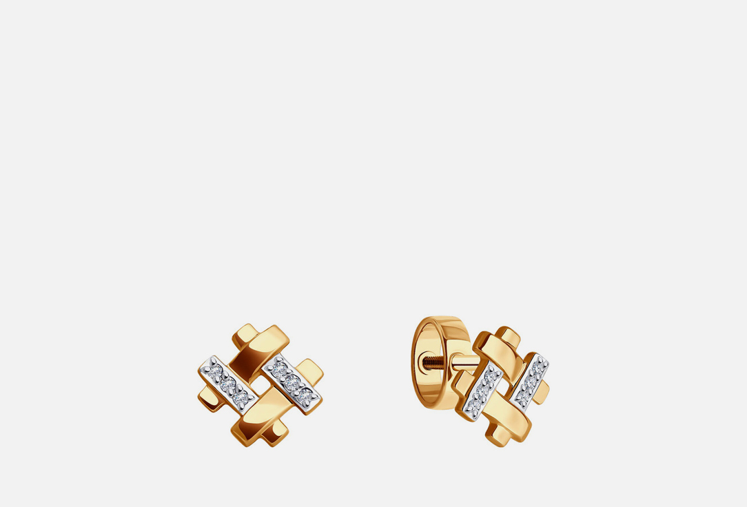 

Серьги золотые SOKOLOV, Фианит 2 шт