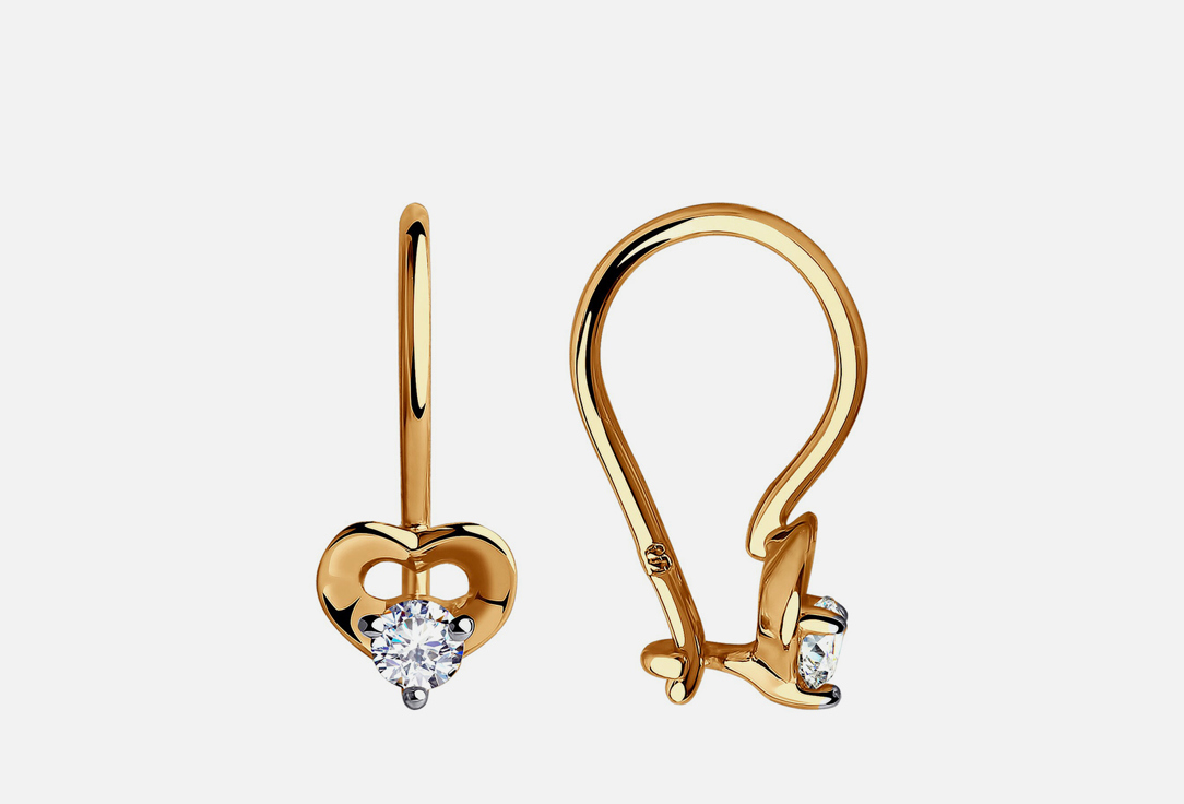 Изображение товара Золотые серьги с фианитами 585 пробы от SOKOLOV