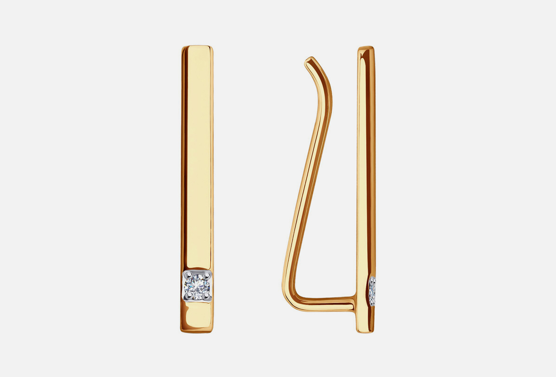 Серьги золотые DIAMANT Фианит
