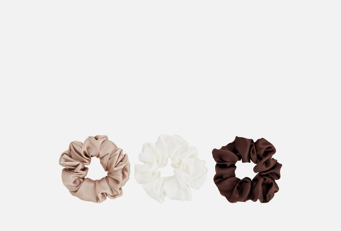 Изображение товара Шелковые резинки для волос k∙k Молочный, ваниль, коричневый