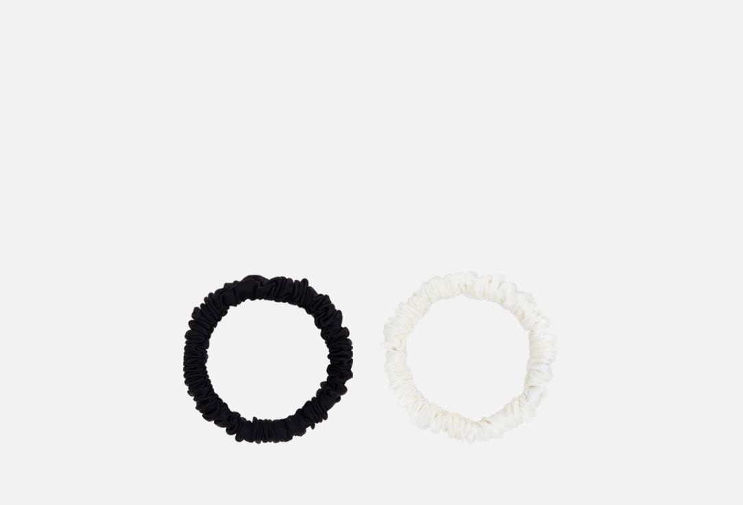 Изображение товара Шелковые резинки для волос k∙k Молочный, черный