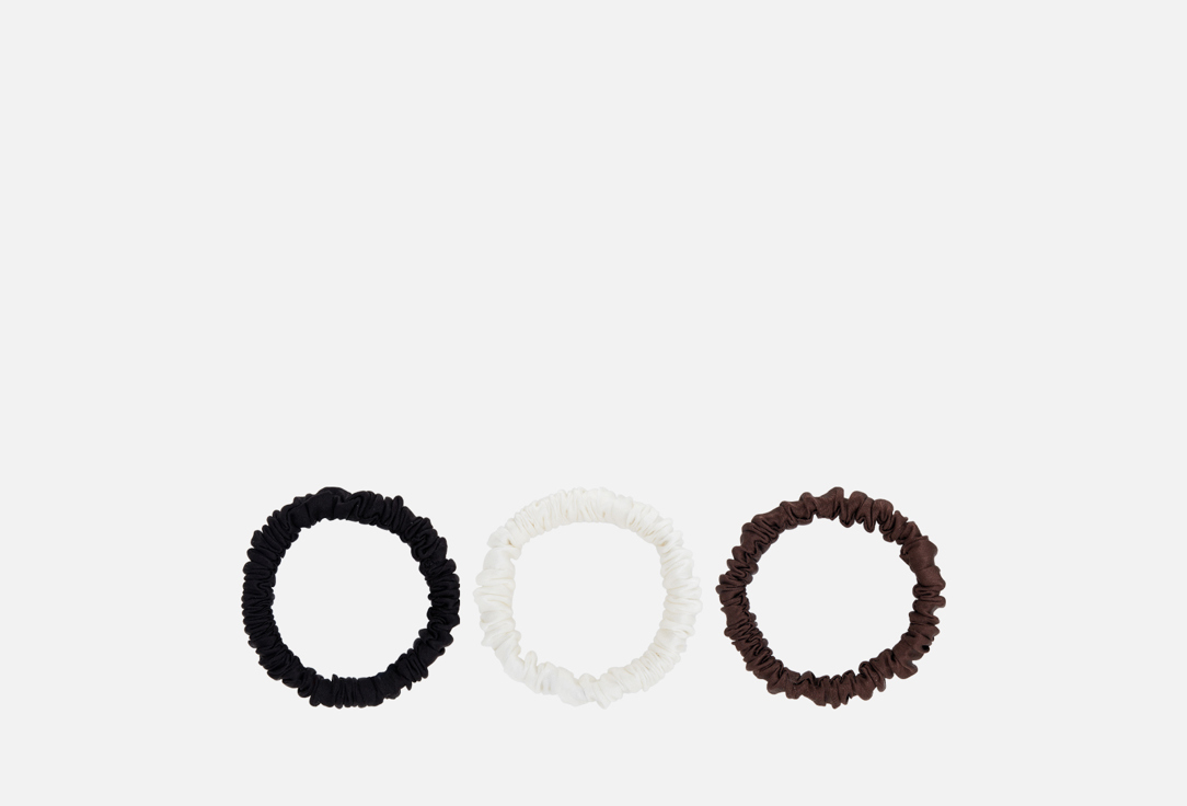 Изображение товара Шелковые резинки для волос k∙k Черный, молочный, шоколад