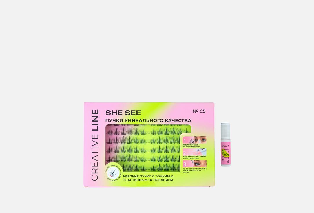 

Накладные ресницы пучки SHE SEE, Черный, False eyelashes Softness 120 шт