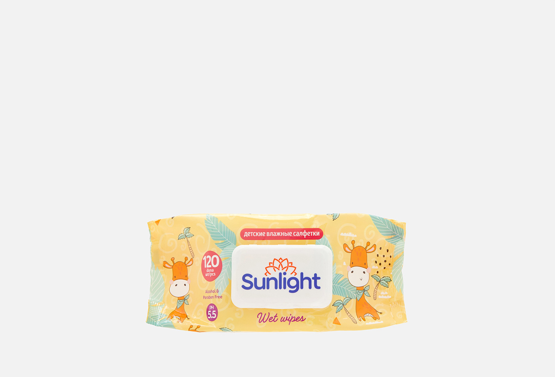 Изображение товара Влажные детские салфетки Sunlight Baby Eco Жирафик гипоаллергенные