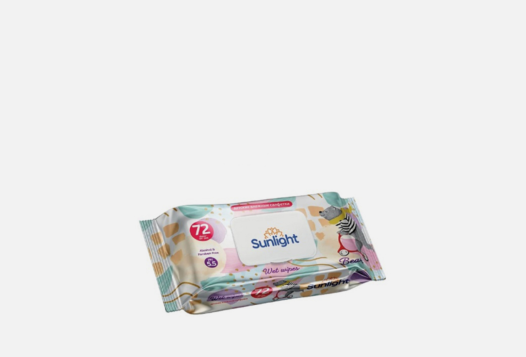 

Салфетки влажные SUNLIGHT, Baby Eco Мишка 72 шт